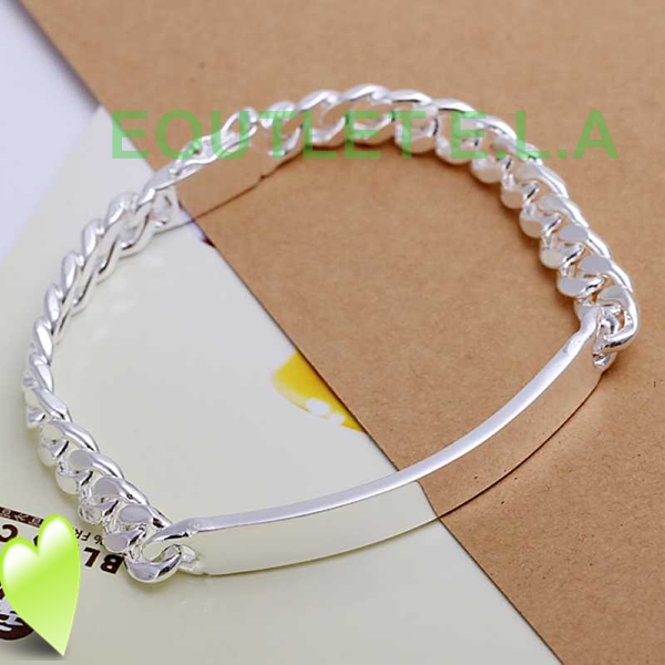 8MM WIDE ID TAG SILVER BRACELET-21cm